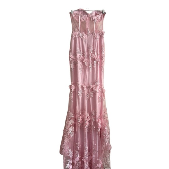 Lulus Radiant Expectations Pink Embroidered Floral Bustier Maxi Dress Size XS - Picture 5 of 17